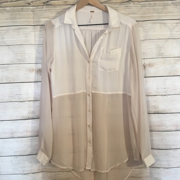 Free People Tops - Free people button down  sheer top 😍